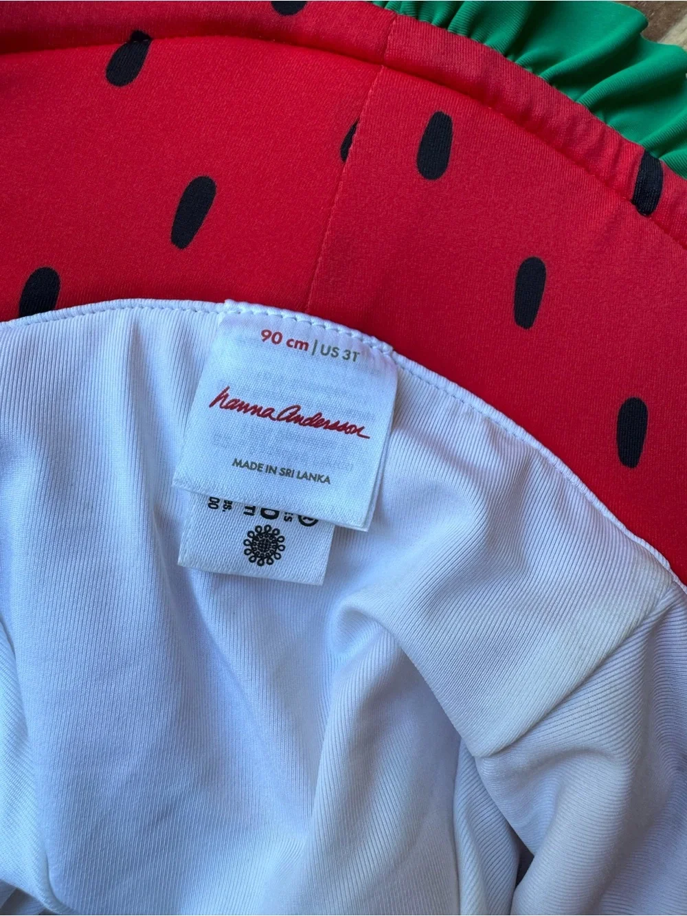 Hanna Andersson Red Strawberry-Print Sun Hat with Green Ruffle